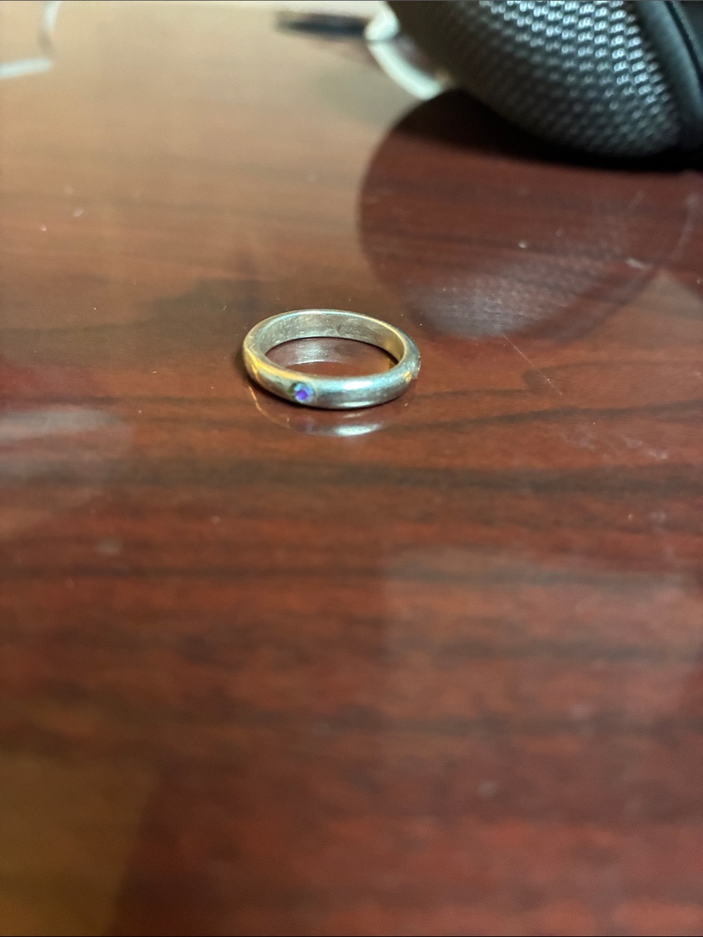 Sterling Silver Blue Accent Women’s Band Ring